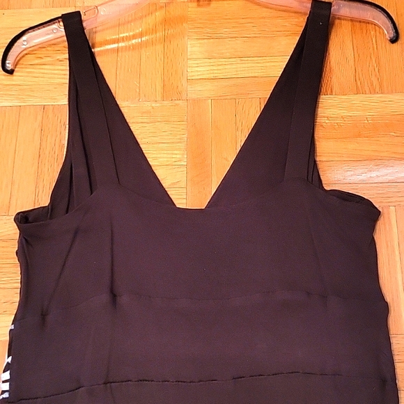 NWOT Stunning Bodycon Maxi-Dress, Chocolate w/Cream Embroidery, Crystals, M - Picture 16 of 16